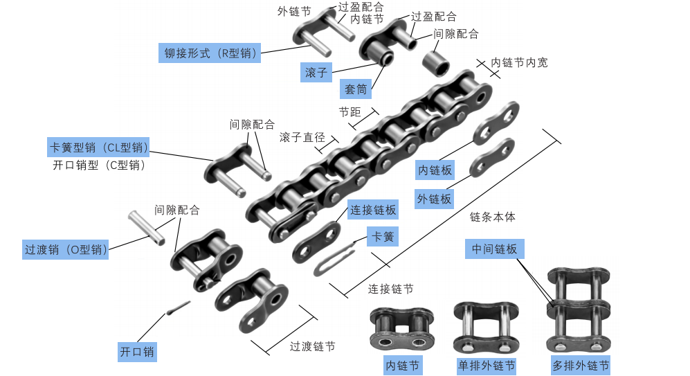 滾子鏈結(jié)構(gòu)圖